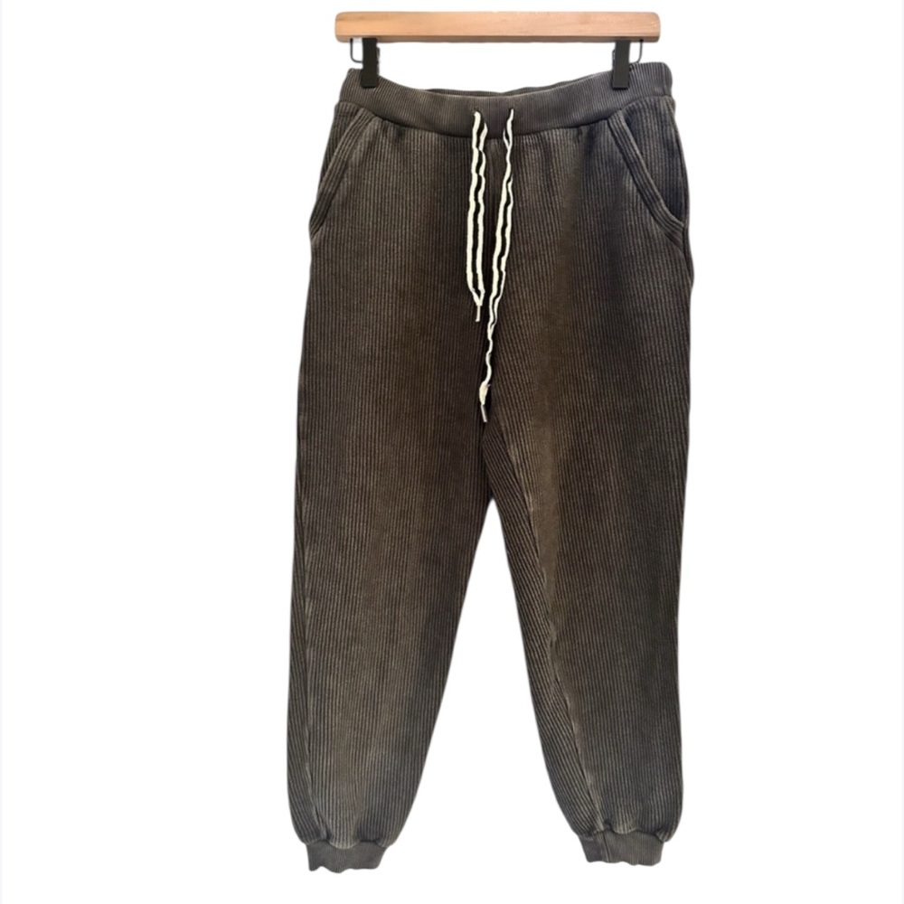 Aerie Charcoal Cargo Jogger Pants Pockets Drawstring Waist Women's Small Utility